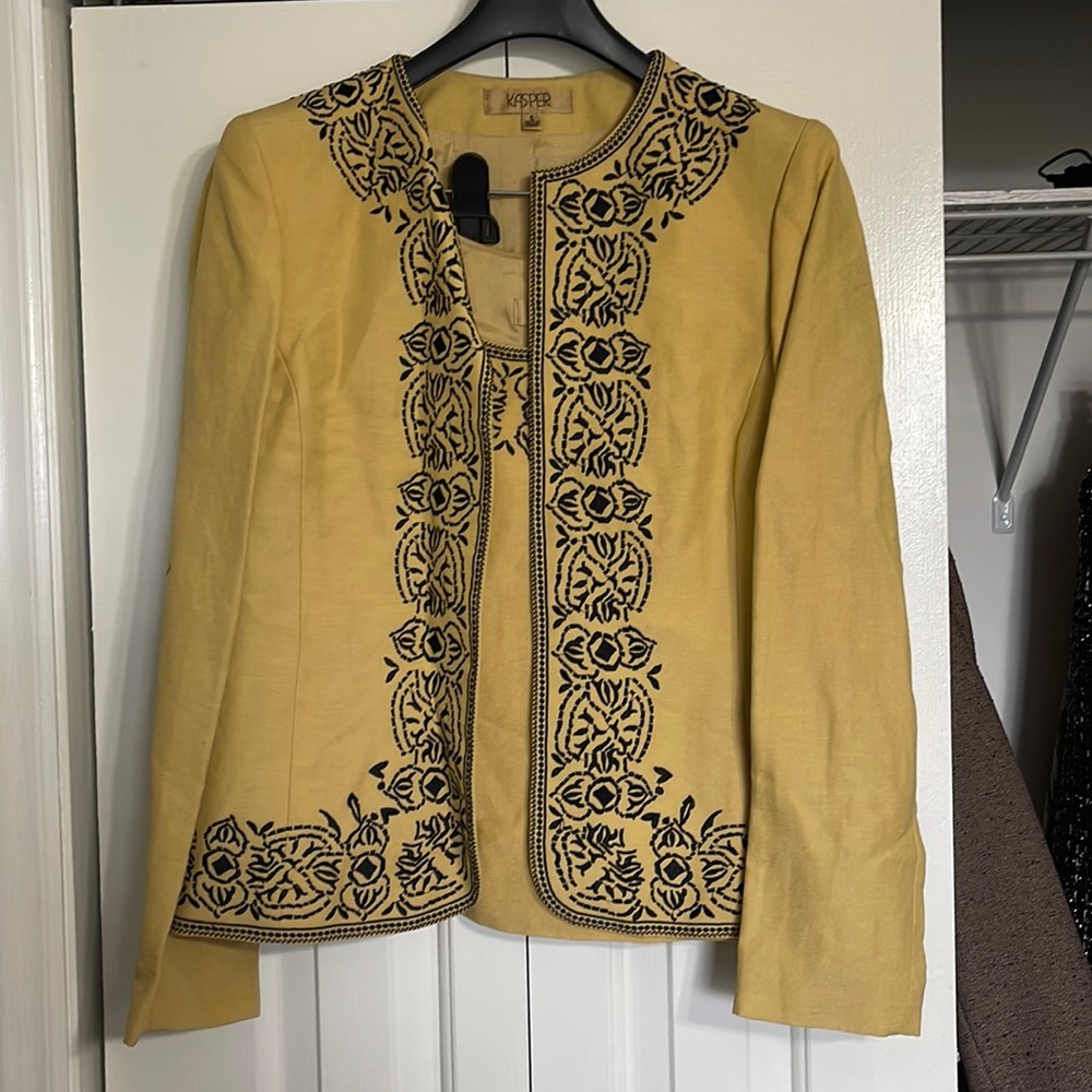 Yellow and Black Womens Suit